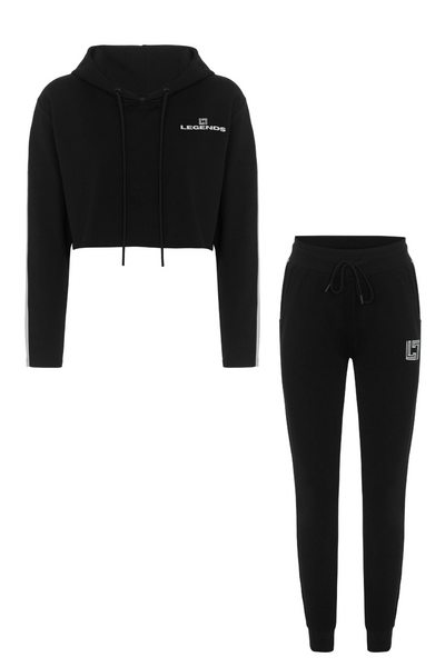 Active Dry Pants & Casual Cropped Hoodie SET